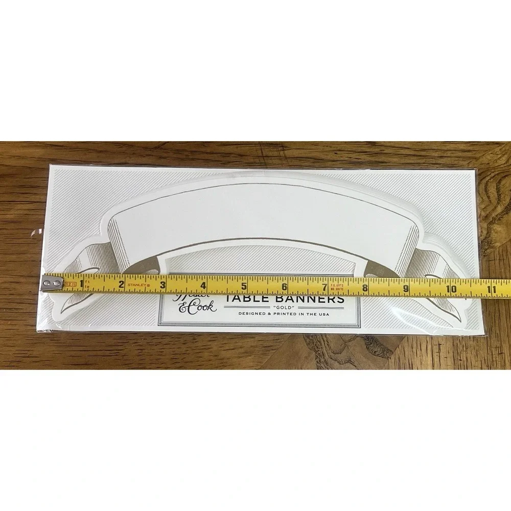33 Hester & Cook  Table Name Banner Cards Die Cut Gold HC044 New